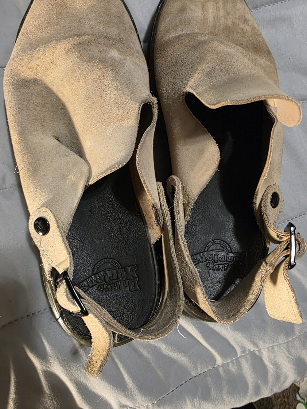 Dr. Martens Beige Suede Carlson Clogs View 3
